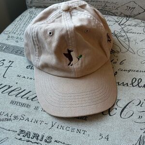Men's Tan Baseball Cap with Embroidered Bird Design